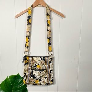 Vera Bradley Hipster Crossbody Purse in Dogwood Floral Print Yellow